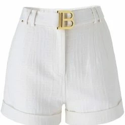 Jessica Bara Rhonda Gold Belted High Waisted Shorts Reve Doll Essentials