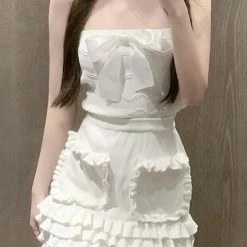 Summer Lovin' Jessica Bara Tabby Strapless Top And Ruffle Skirt Two Piece Set