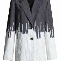 Jessica Bara Reina Patchwork Knit Oversized Blazer