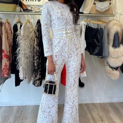Jessica Bara Astoria Long Sleeve Lace Jumpsuit The Event Shop