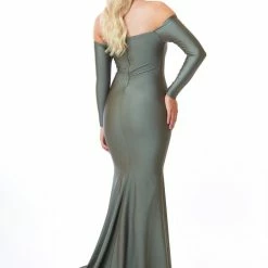 The Event Shop Atria Long Sleeve Off The Shoulder Gown