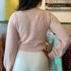 Jessica Bara Allise Knitted Cropped Cardigan Tops