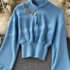 Reve Doll Essentials Jessica Bara Solara Long Sleeve Chain Knit Sweater