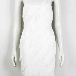 The Event Shop Jessica Bara Aphrodite High Neck Fringe Tassel Dress