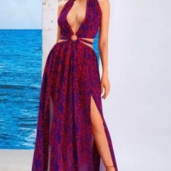 ReveBoutique Summer Lovin' Jessica Bara Gizelle Halter Cut Out Maxi Dress