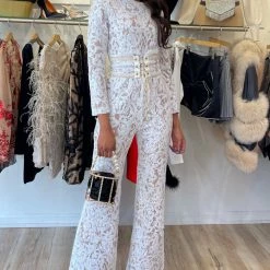 Jessica Bara Astoria Long Sleeve Lace Jumpsuit The Event Shop