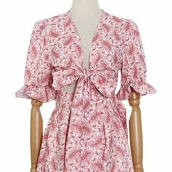 Jessica Bara Nejra Floral Tied Top And Shorts Two Piece Set