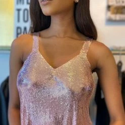 Jessica Bara King Chainmail Cropped Tank Top