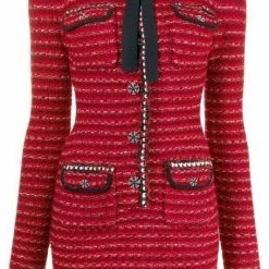 Jessica Bara Kassandra Long Sleeve Knit Bow Mini Dress