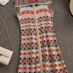 Jessica Bara Raven Knit Printed Mini Dress