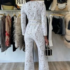 Jessica Bara Astoria Long Sleeve Lace Jumpsuit The Event Shop
