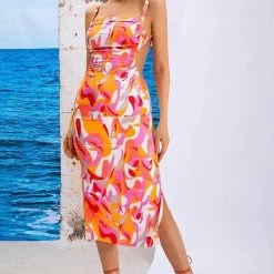 Jessica Bara Cyrus Cut Out Midi Dress Summer Lovin'