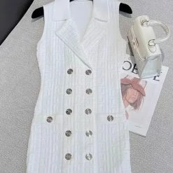 Reve Doll Essentials Jessica Bara Trista Gold Button Bodycon Mini Dress