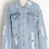 Reve Doll Essentials Jessica Bara Callie Distreased Denim Jacket