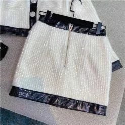 Jessica Bara Jordan Sequin Blazer & Skirt Two Piece Set