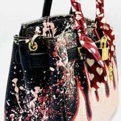 Anca Barbu Handpainted Flame Graffiti Handbag