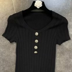 Jessica Bara Larisa Button Short Sleeve Top Reve Doll Essentials