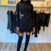 Dresses Jessica Bara Maverick Long Sleeve Cut Out Knitted Dress