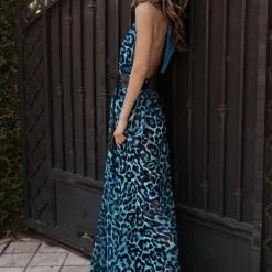 Jessica Bara Mila Halter Neck High Slit Maxi Dress