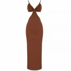 Jessica Bara Gracie Bandage Cut Out Maxi Dress Influencer Style