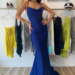 The Event Shop Atria Cowl Neck Strappy Back Gown