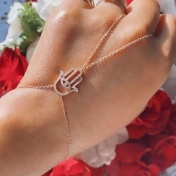 Jessica Bara Hamsa Evil Eye Finger Bracelet