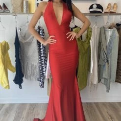 Atria Halter Neck Bodycon Gown The Event Shop