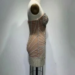 Best Sellers Jessica Bara Alpha 2 Halter Crystal Mesh Mini Dress