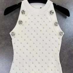 Jessica Bara Lucy Rhinestone Embellished Tank Top Reve Doll Essentials