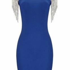 Jessica Bara Willow Bodycon Diamond Fringe Dress