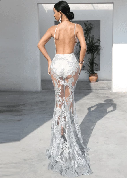 Jessica Bara Jessica Mesh Embroidered Maxi Dress Best Sellers