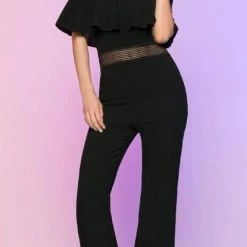 Nicole Bakti Off Shoulder Peekaboo Jumpsuit
