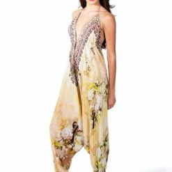 Summer Lovin' Shahida Parides Cherry Blossom Print Harem Jumpsuit