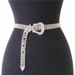 Jessica Bara Vada Rhinestone Buckle Belt Birthday Suit