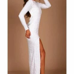 Leiluna Collection Long Classic Backless Dress With Sequins The Event Shop