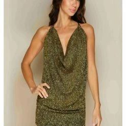 Leiluna Collection Birthday Suit Leiluna Sparkle Backless Chain Dress