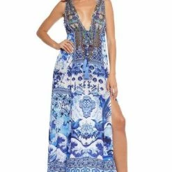 Dresses Shahida Parides Blue Chinoiserie Maxi Dress