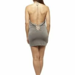 Birthday Suit Vie Sauvage Amy Open Back Halter Mini Dress