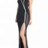 Vie Sauvage Claire Open Back Crystals Slit Long Dress The Event Shop