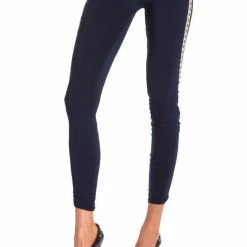 Vie Sauvage Crystal Embellished Side Leggings