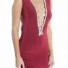 Birthday Suit Vie Sauvage Kristen Crystal Deep V Open Back Mini Dress