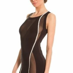 Vie Sauvage Mesh Mini Black Dress
