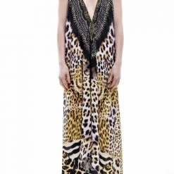 Shahida Parides 3 Way Leopard Print Long Dress