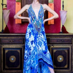 Shahida Parides Chinoserie Plunge Dress Dresses
