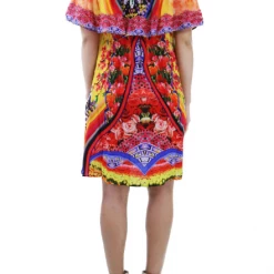 Dresses Shahida Parides Floral Rainbow Print Short Ruffle Dress