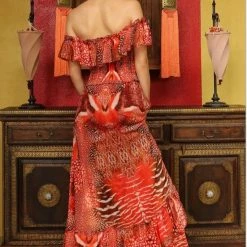 Dresses Shahida Parides Off The Shoulder Safari Print Dress