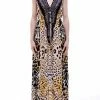 Dresses Shahida Parides V-Neck Lace Up Kaftan Dress