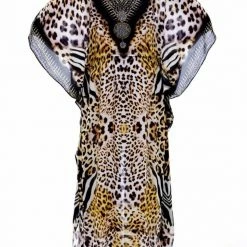 Dresses Shahida Parides Short Sleeve Lace Up Kaftan Dress