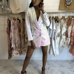 Influencer Style Jessica Bara Steve Sequin Oversized Blazer Dress