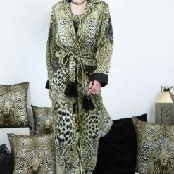 Shahida Parides Black And Gold Cheetah Button Down Top